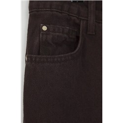 Kahverengi Yüksek Bel Geniş Paça Büyük Beden Wide Leg Jeans TBBSS22JE0211