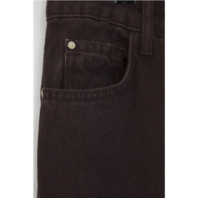 Kahverengi Yüksek Bel Geniş Paça Büyük Beden Wide Leg Jeans TBBSS22JE0211