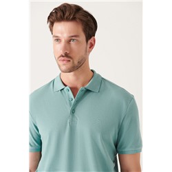 Su Yeşili %100 Pamuk Serin Tutan Polo Yaka T-Shirt