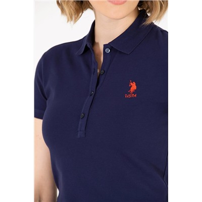 Kadın Lacivert Basic Polo Yaka Tişört