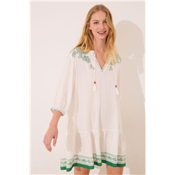 Camisola midi viscosa marfil