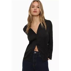 Creased satin shirt
