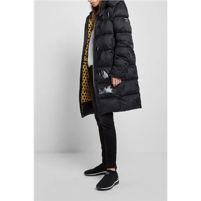 Chaqueta larga acolchada capucha