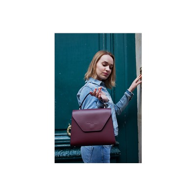 Bolso de piel Blu Burdeos