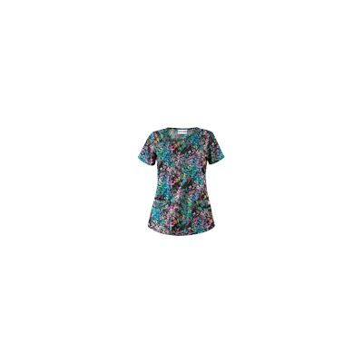 UA Pop Dots Black Asymmetrical Scrub Top