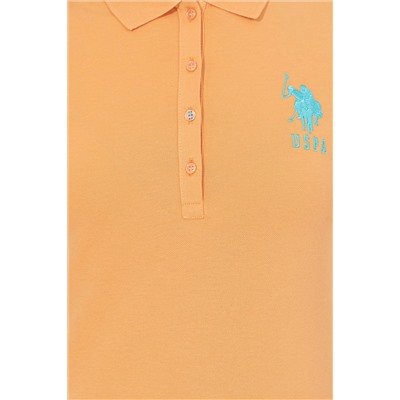 Kadın Turuncu Basic Polo Yaka Tişört