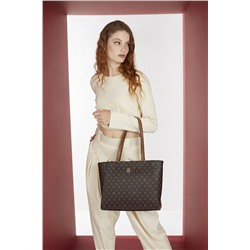 Pierre Cardin Kahve Monogram Kadın Omuz Çantası 05PO22Y1554
