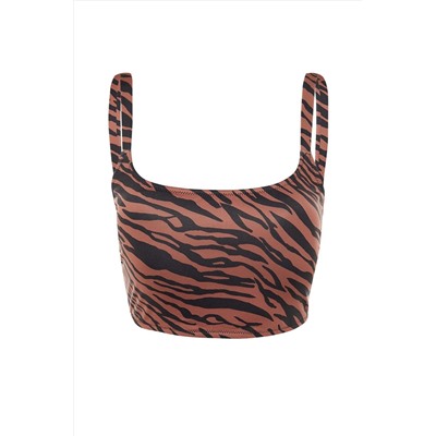 Çok Renkli Animal Desenli Atma Kaplı Büyük Beden Bikini Üstü TBBSS22BU0382