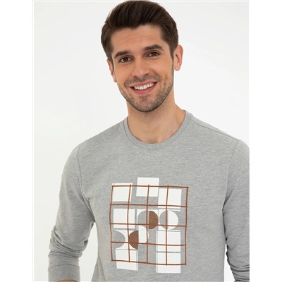 Açık Gri Melanj Sweatshirt