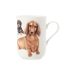 Кружка, 300 мл, фарфор F, белая, Такса, Pets, 54377