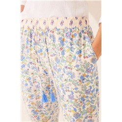 Pantalón Capri viscosa flores multicolor