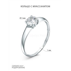 Кольцо из серебра с муассанитом родированное S1160691010р16128