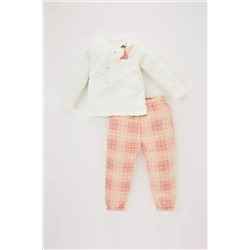 Defacto Kız Bebek Kareli Uzun Kollu Flanel Pijama Takımı B2162A5RD188