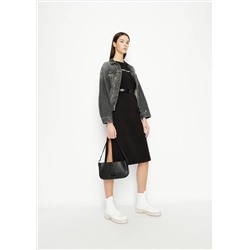 Organic jersey cotton all over logo knitted midi dress