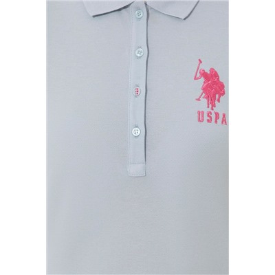 Kadın Açık Mavi Basic Polo Yaka Tişört