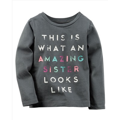 Long-Sleeve Amazing Sister Graphic Tee