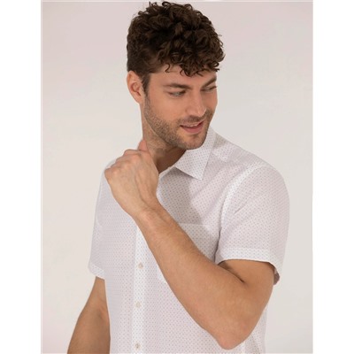 Kahverengi Regular Fit Kısa Kollu Gömlek
