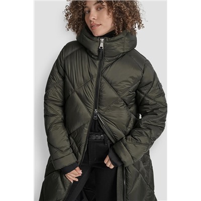 SILKY LONG QUILTED PARKA
