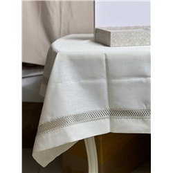 Скатерть от фирмы Daimon Home качество лён (цвет СЛОНОВАЯ КОСТЬ)