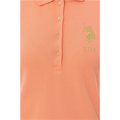 Kadın Somon Basic Polo Yaka Tişört