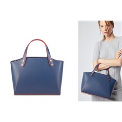 Bolso de piel Parl Azul marino y rojo