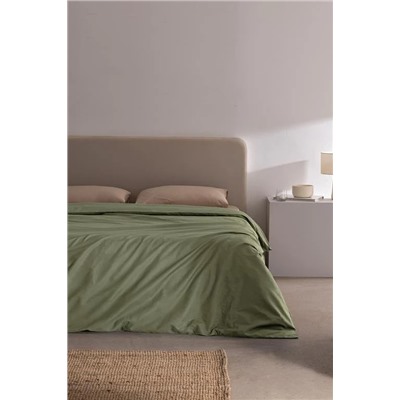 Manon King Size %100 Pamuk Ranforce Düz Nevresim - Haki