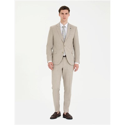 Bej Ex. Slim Fit Takım Elbise