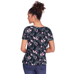 Damen T-Shirt mit Blumen-Print