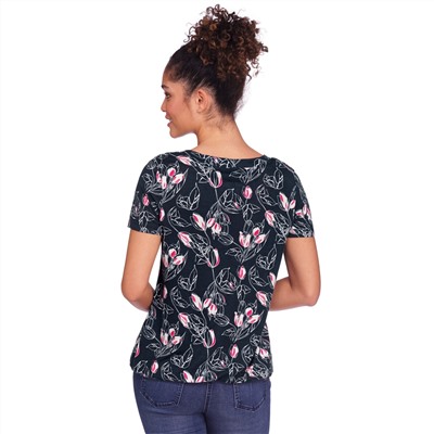 Damen T-Shirt mit Blumen-Print