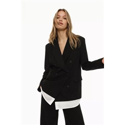 Blazer with shirt hem