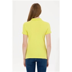 Kadın Neon Sarı Basic Polo Yaka Tişört
