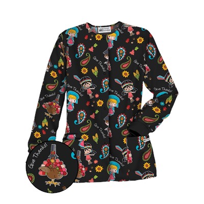 UA Thanksgiving Thanks Black Warm Up Scrub Jacket