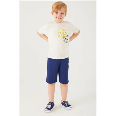 Erkek Çocuk Krem Melanj Pijama Takımı