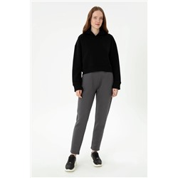 Kadın Siyah Kapüşonlu Sweatshirt