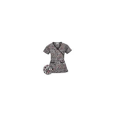 UA Change Of Heart Petunia Mock Wrap Scrub Top