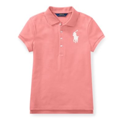 GIRLS 7-16 Big Pony Stretch Mesh Polo
