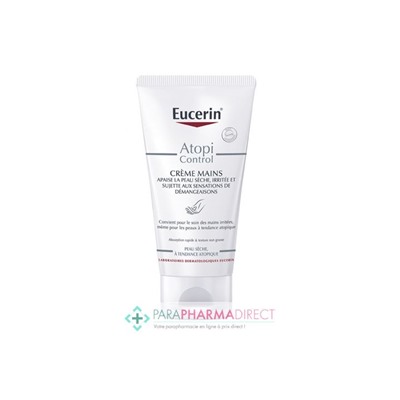 Eucerin Atopi Control Crème Mains Pour Peau Sèche, À Tendance Atopique 75ml