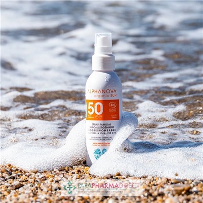 Alphanova Sun Spray Familial Hypoallergénique SPF50 BIO 150g
