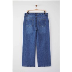 Mavi Yüksek Bel Geniş Paça Denim Büyük Beden Wide Leg Jeans TBBAW26CJ00001