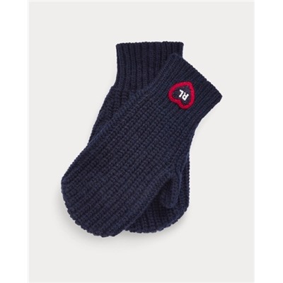 Heart-Patch Wool-Blend Mittens