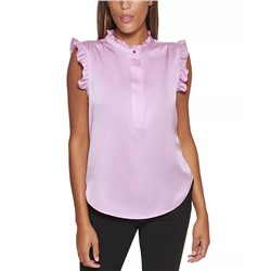 DKNY Petite Ruffled Top