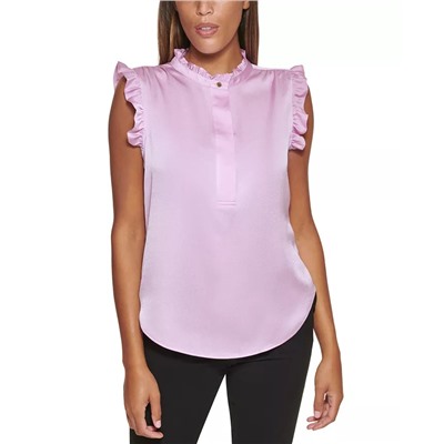 DKNY Petite Ruffled Top