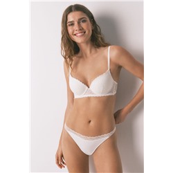 Tanga tira encaje blanco