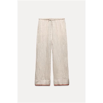 ZW COLLECTION CONTRAST PYJAMA-STYLE TROUSERS