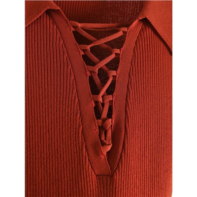 Strickkleid mit Gestreifter Struktur