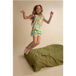 Defacto Kız Çocuk Desenli Pamuklu Kolsuz Atlet Şort Pijama Takım W6901A622HS