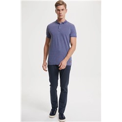 Lee Cooper Erkek Miles Pike Polo Yaka T-Shirt İndigo 192 LCM 242033
