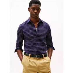 Slim Fit Check Stretch Oxford Shirt