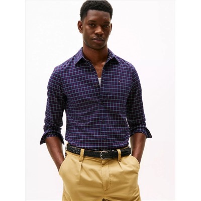 Slim Fit Check Stretch Oxford Shirt