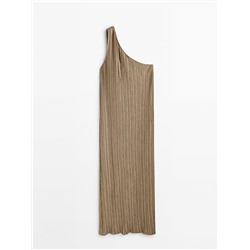 Vestido midi asimétrico plisado